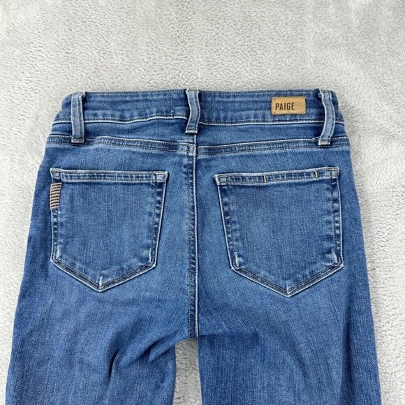 Paige Verdugo Ankle Blue Denim Distressed Jeans 24x27 - Picture 12 of 13